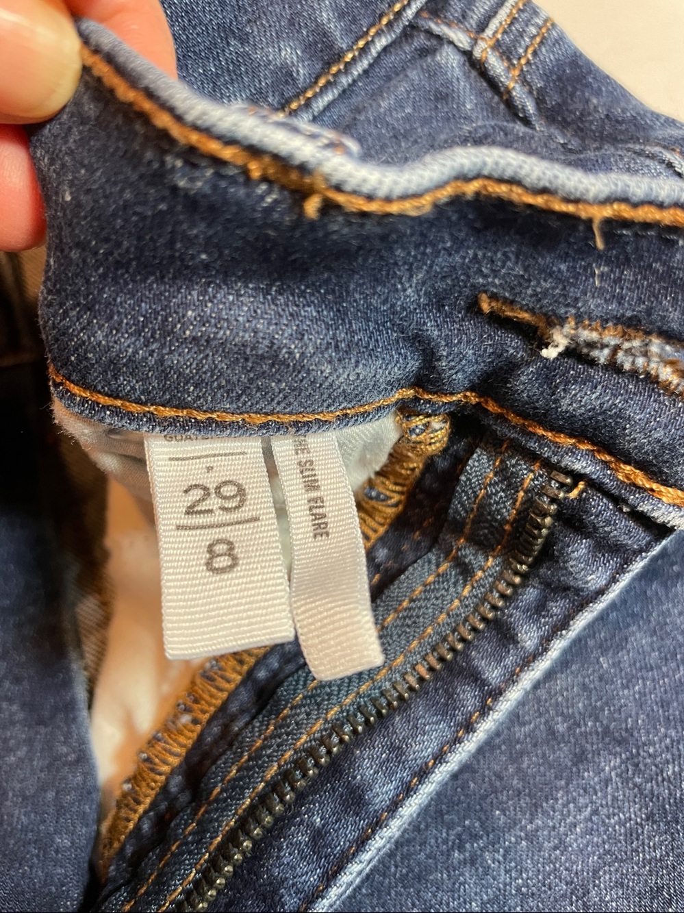 LOFT Dark Blue Wide Leg Jeans - Picture 3 of 6